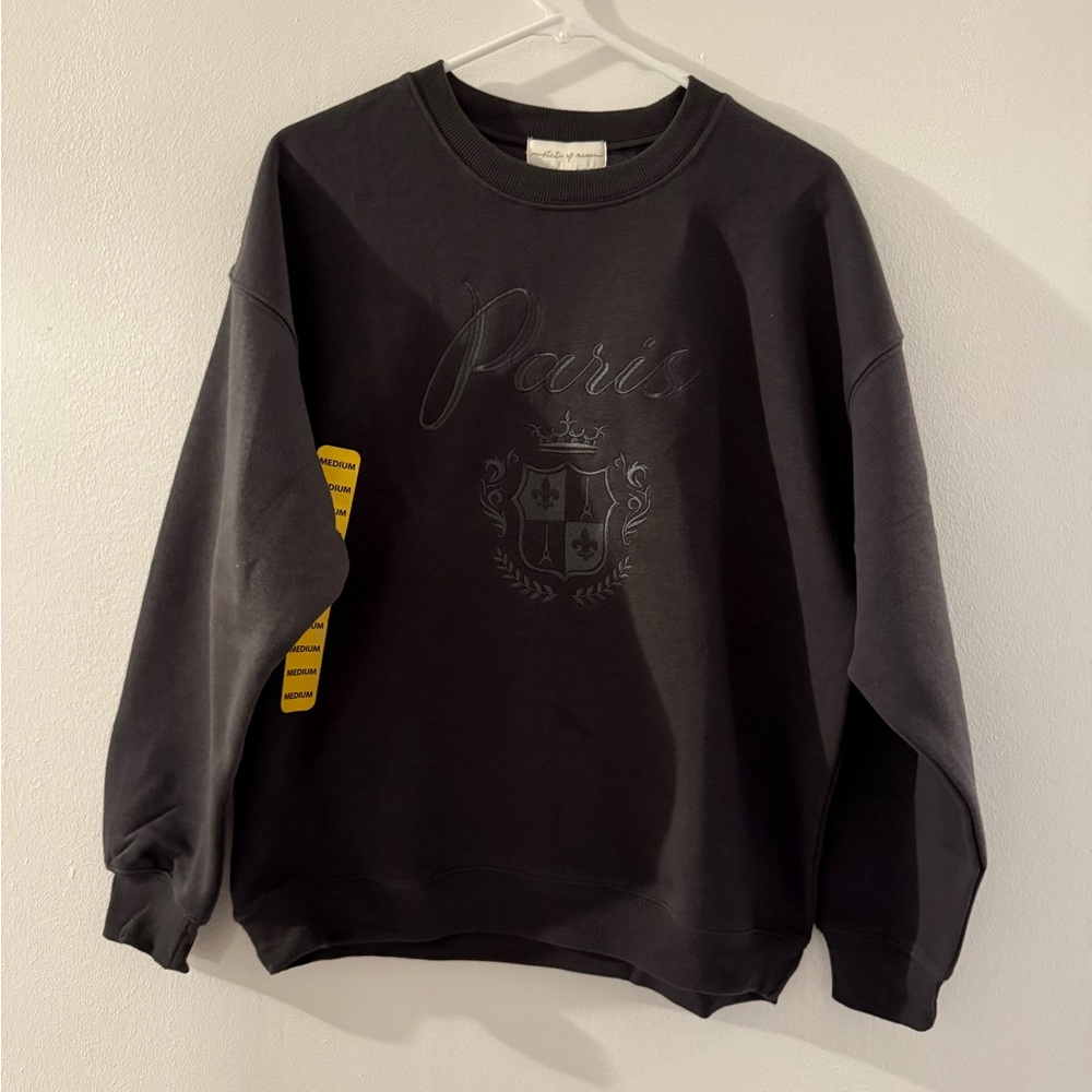 Women’s Black Paris Crewneck Sweater